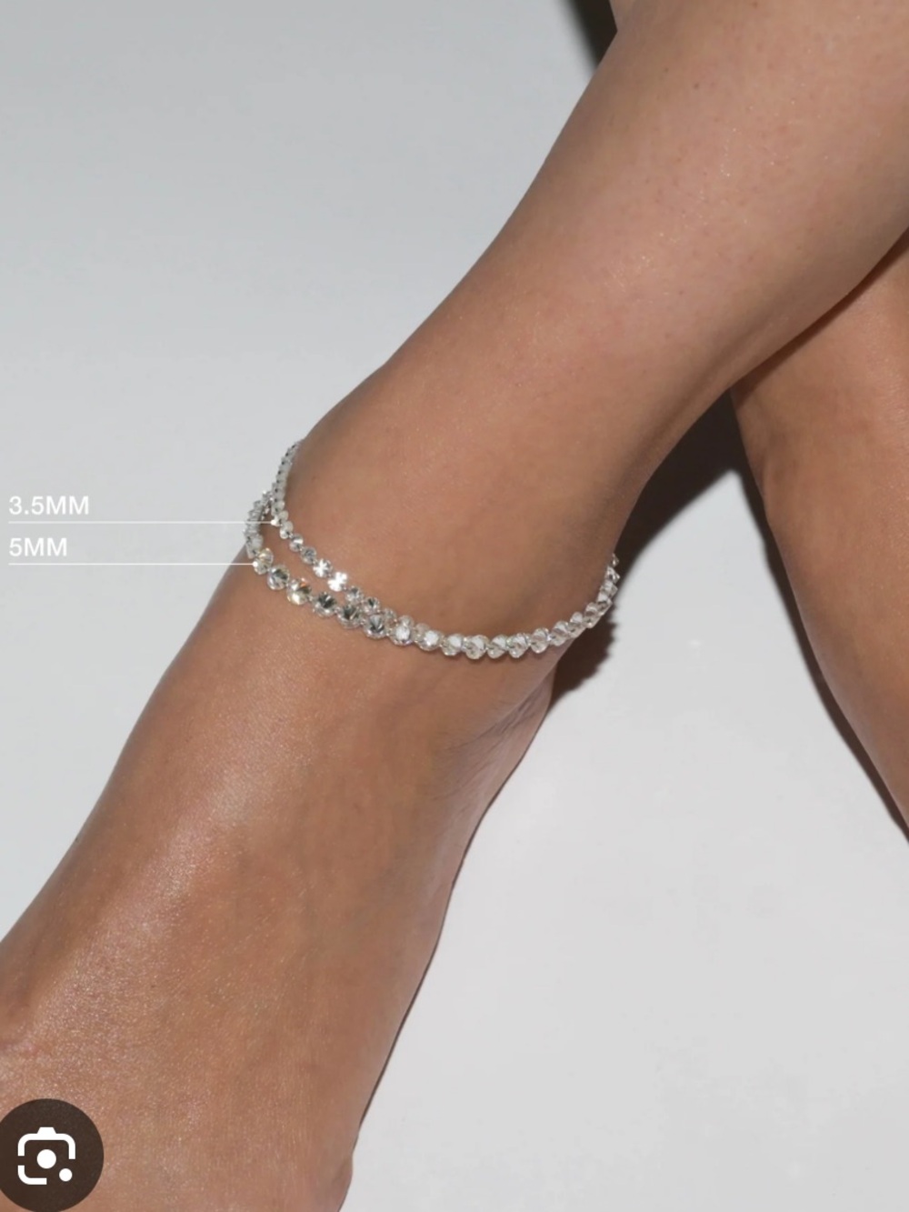 Dorsey Sterling Silver 3.5mm Moissanite Floating Anklet - Silver